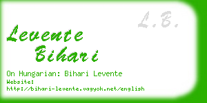 levente bihari business card